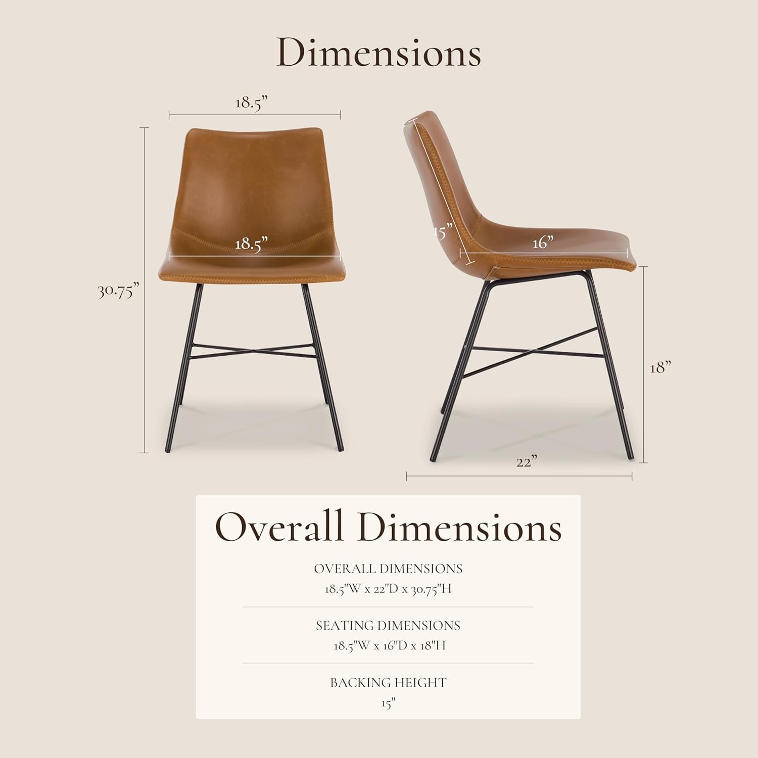 Paxton Dining Chair, Set of 2 Tan