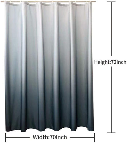 Grey Ombre Shower Curtains for Bathroom Water Resistant Fabric Decorative Bathroom Curtains Sets with 12 Hooks, 70 X 84 Inch