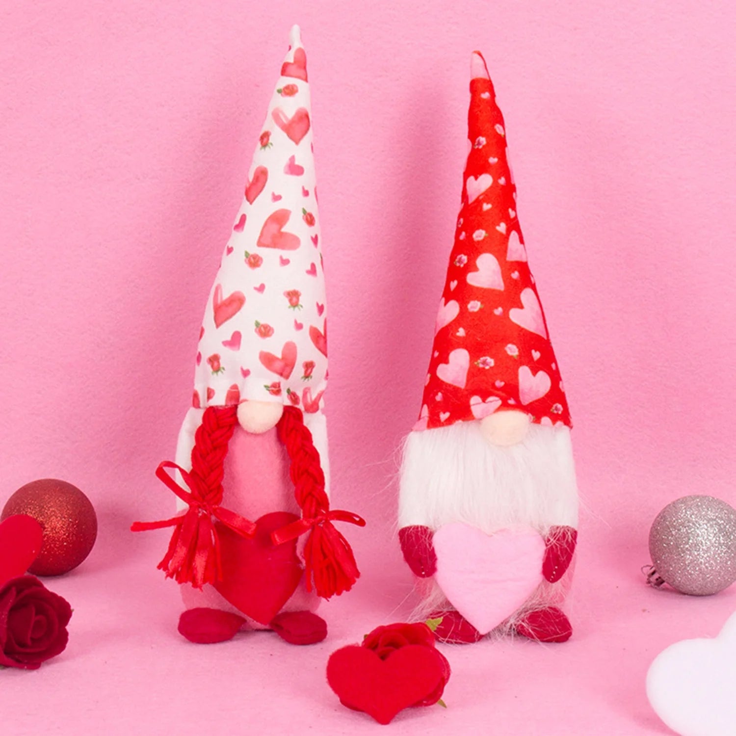 Valentine Gnome Dolls, 2PCS, Handcrafted Plush Decorations, Valentine'S Day Decor