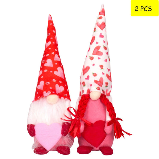Valentine Gnome Dolls, 2PCS, Handcrafted Plush Decorations, Valentine'S Day Decor