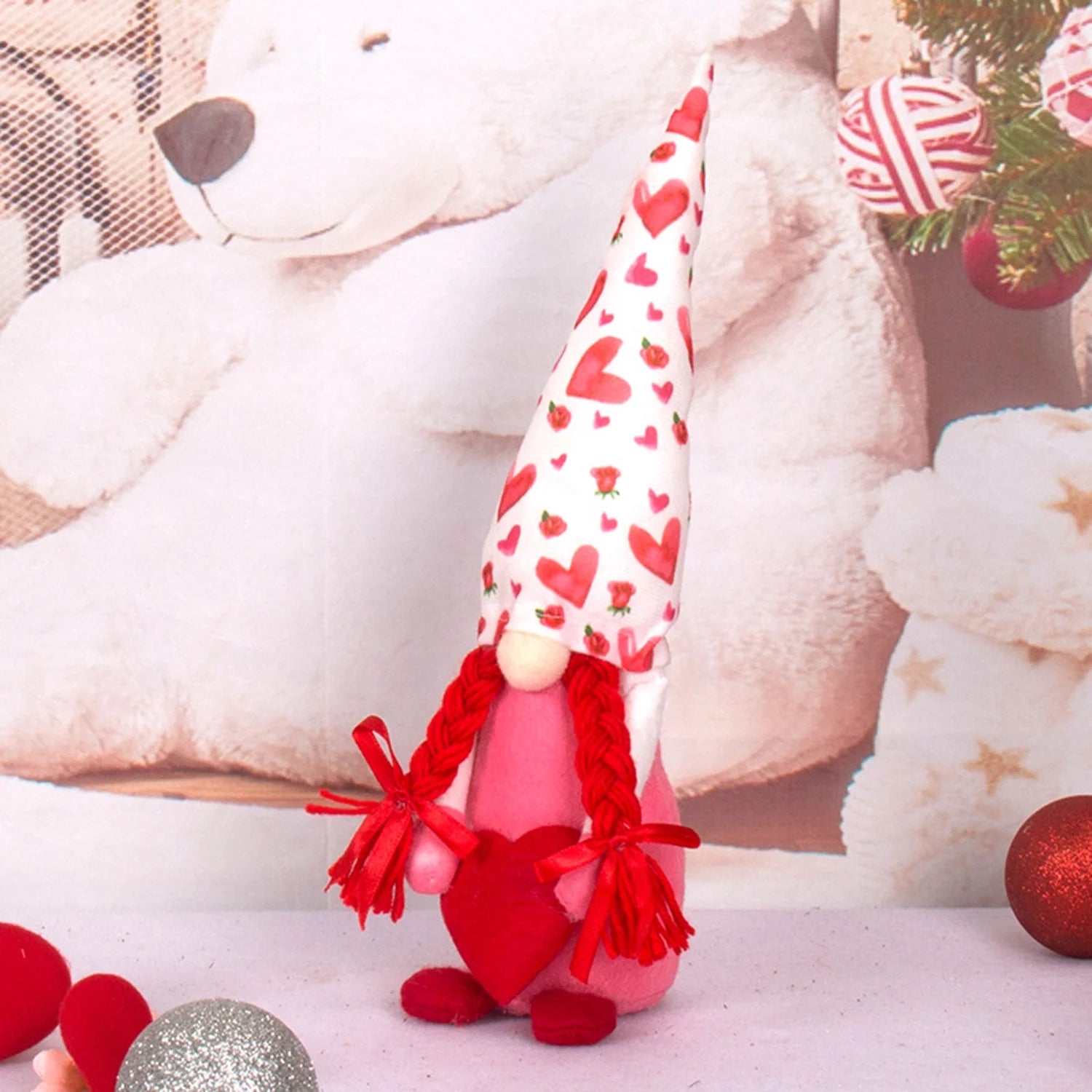 Valentine Gnome Dolls, 2PCS, Handcrafted Plush Decorations, Valentine'S Day Decor