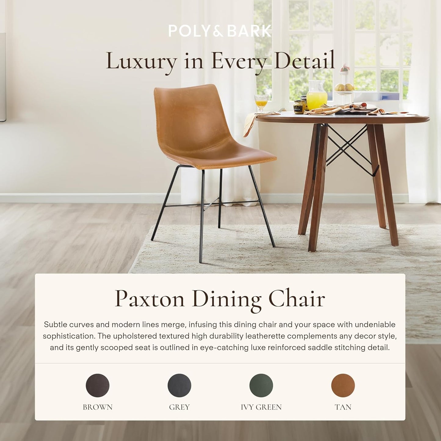 Paxton Dining Chair, Set of 2 Tan